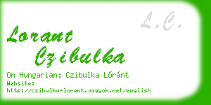 lorant czibulka business card